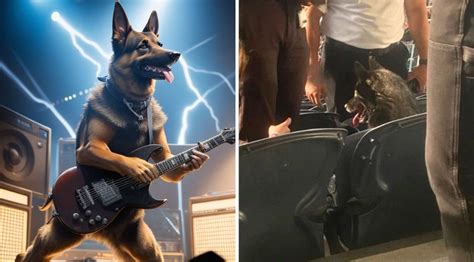 German Shepherd sneaks into Metallica concert